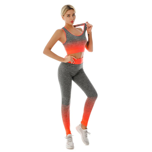 2pcs Seamless Yoga Set Sport Suit