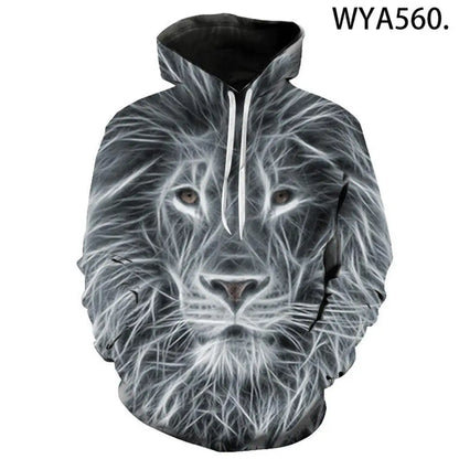 Men's Animal Pattern 3D Printed Hoodie