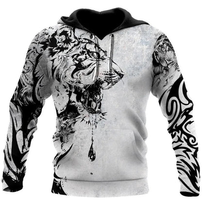 Men's Animal Pattern 3D Printed Hoodie